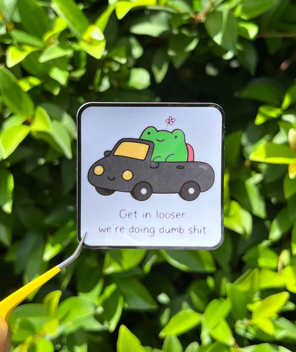 Get in looser die cut sticker