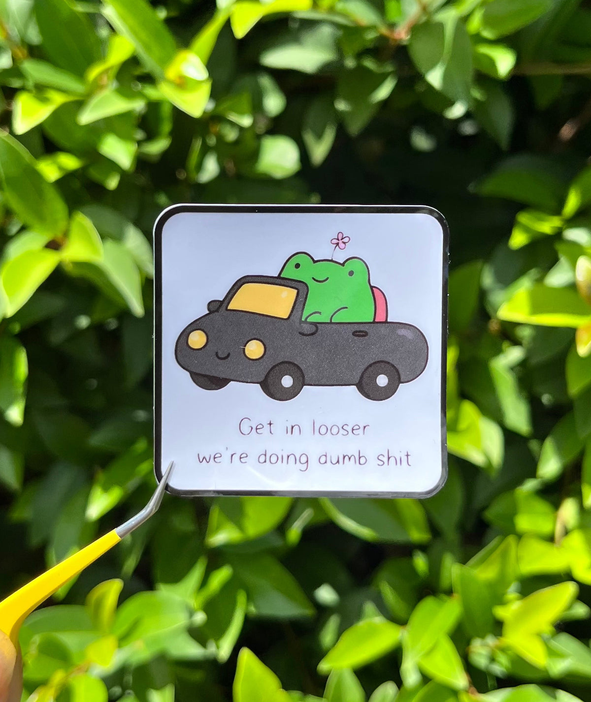 Get in looser die cut sticker