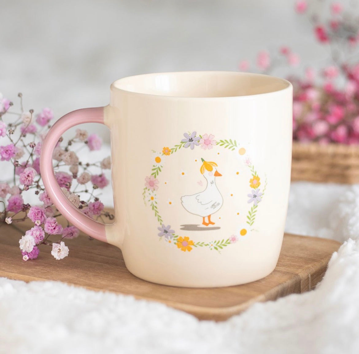 Floral duck mug