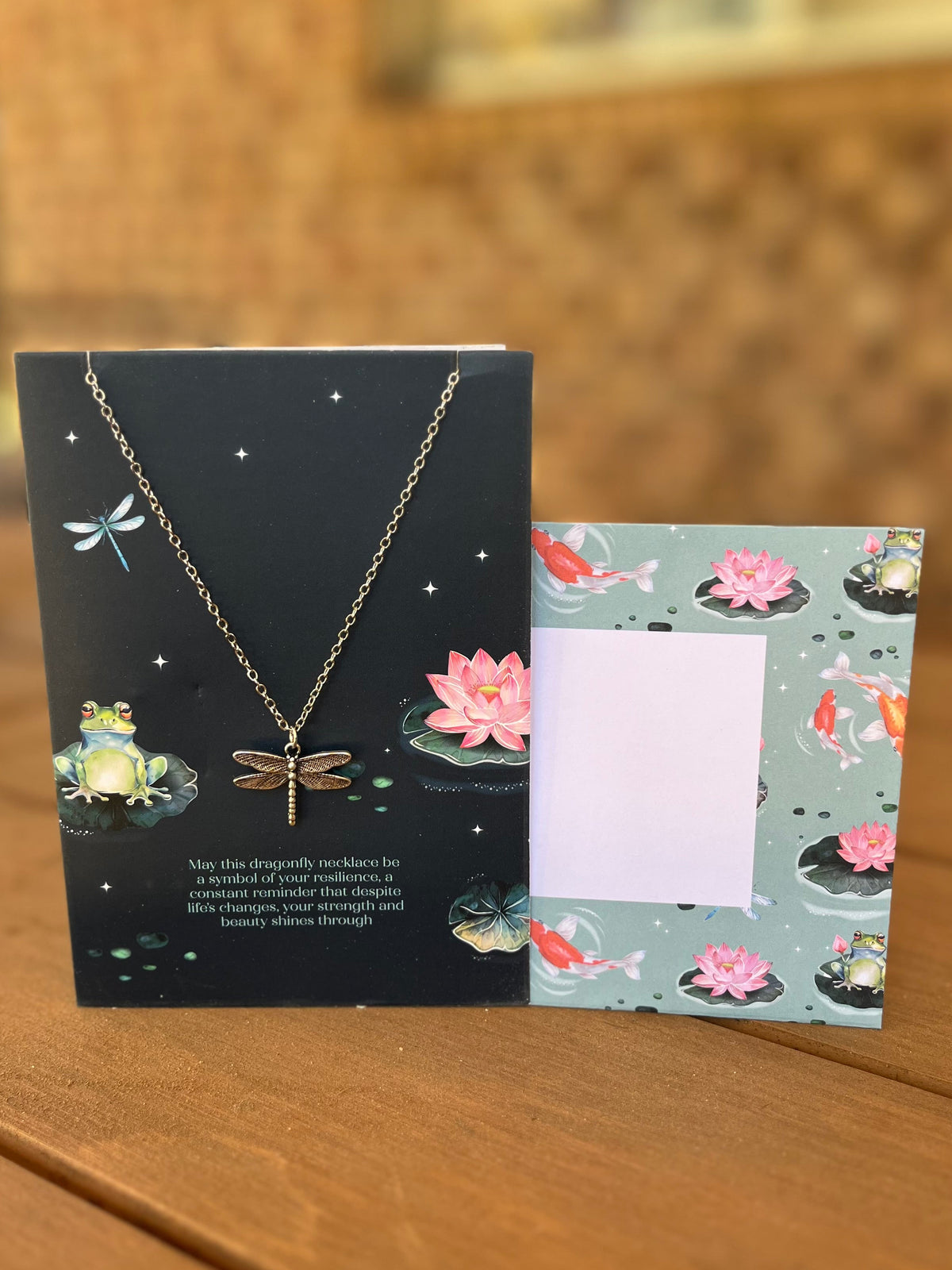 Dragonfly Necklace on Greeting Card