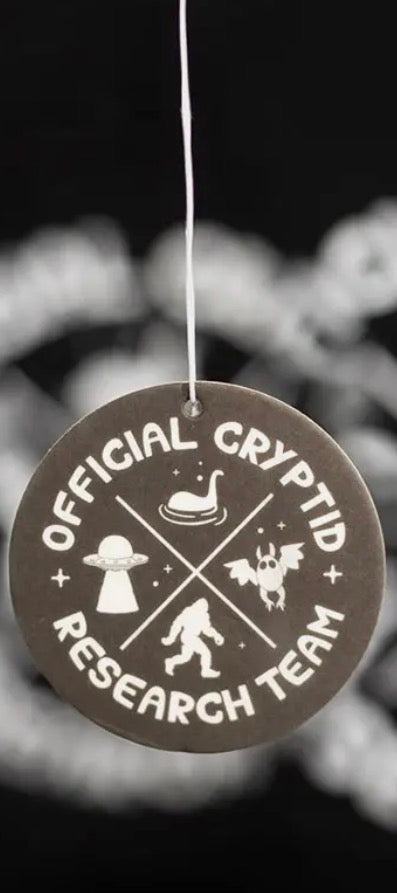 Offical Cryptid Research team pine scented air freshener
