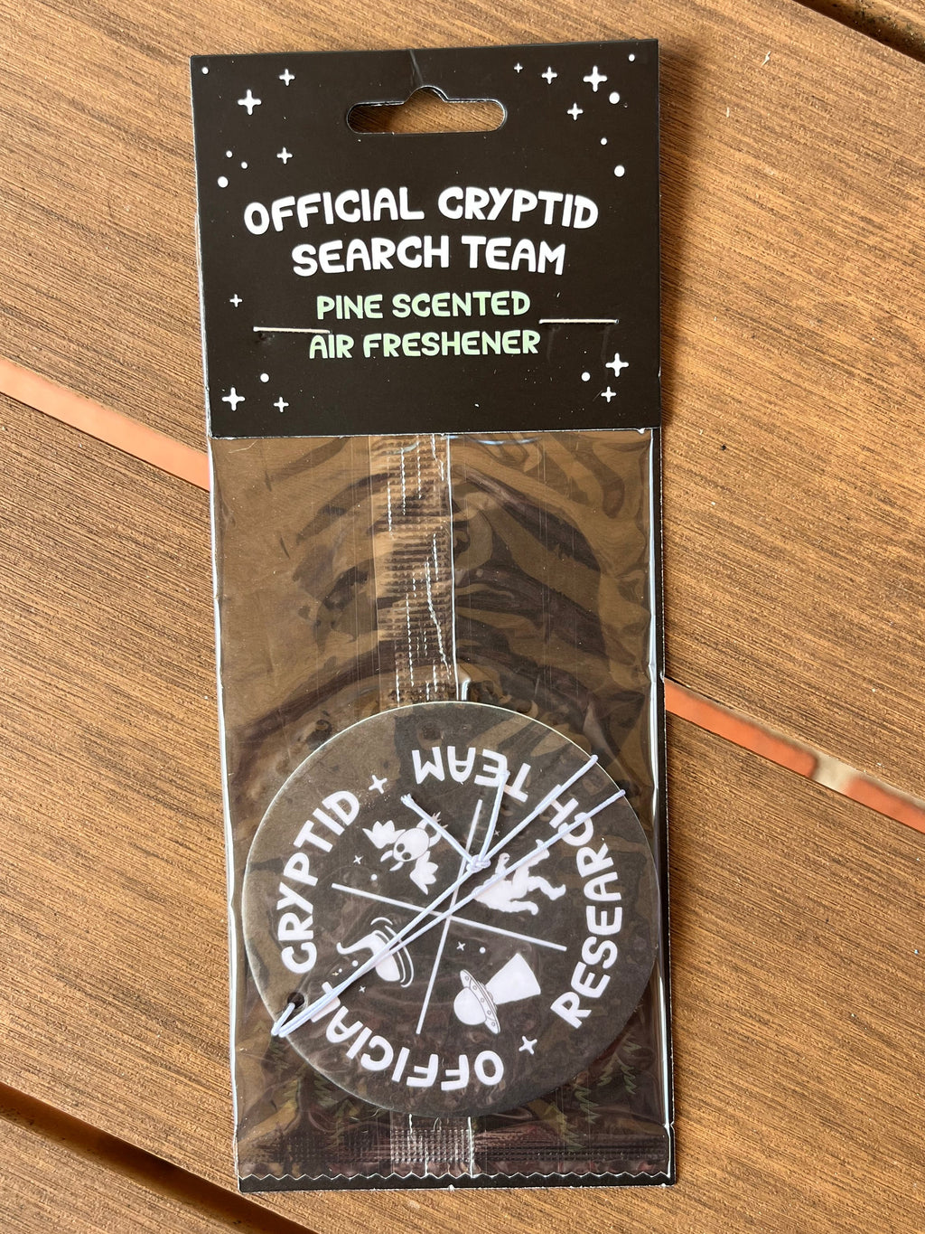 Offical Cryptid Research team pine scented air freshener