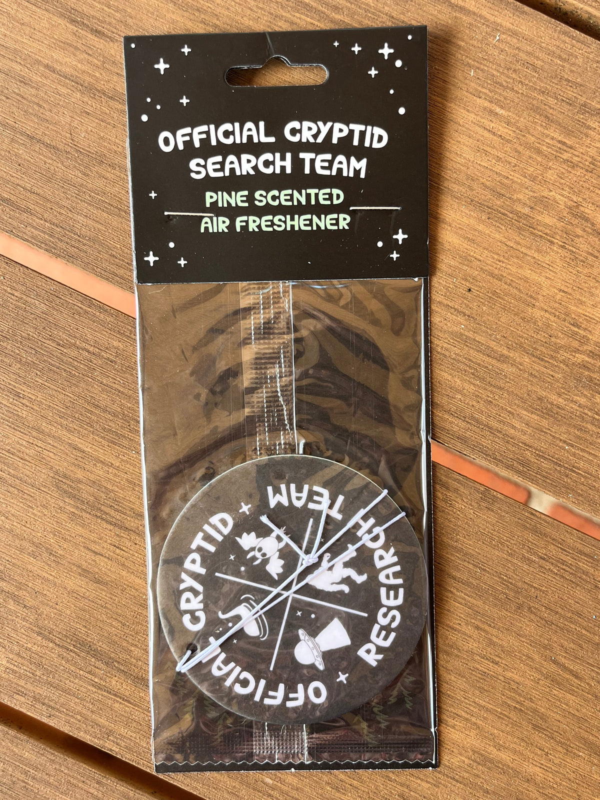 Offical Cryptid Research team pine scented air freshener