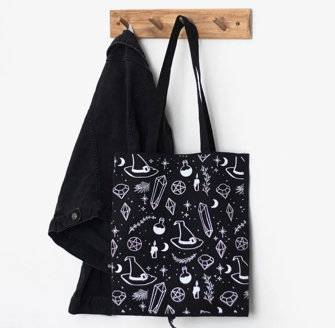 Crystal Witch Print Tote Bag