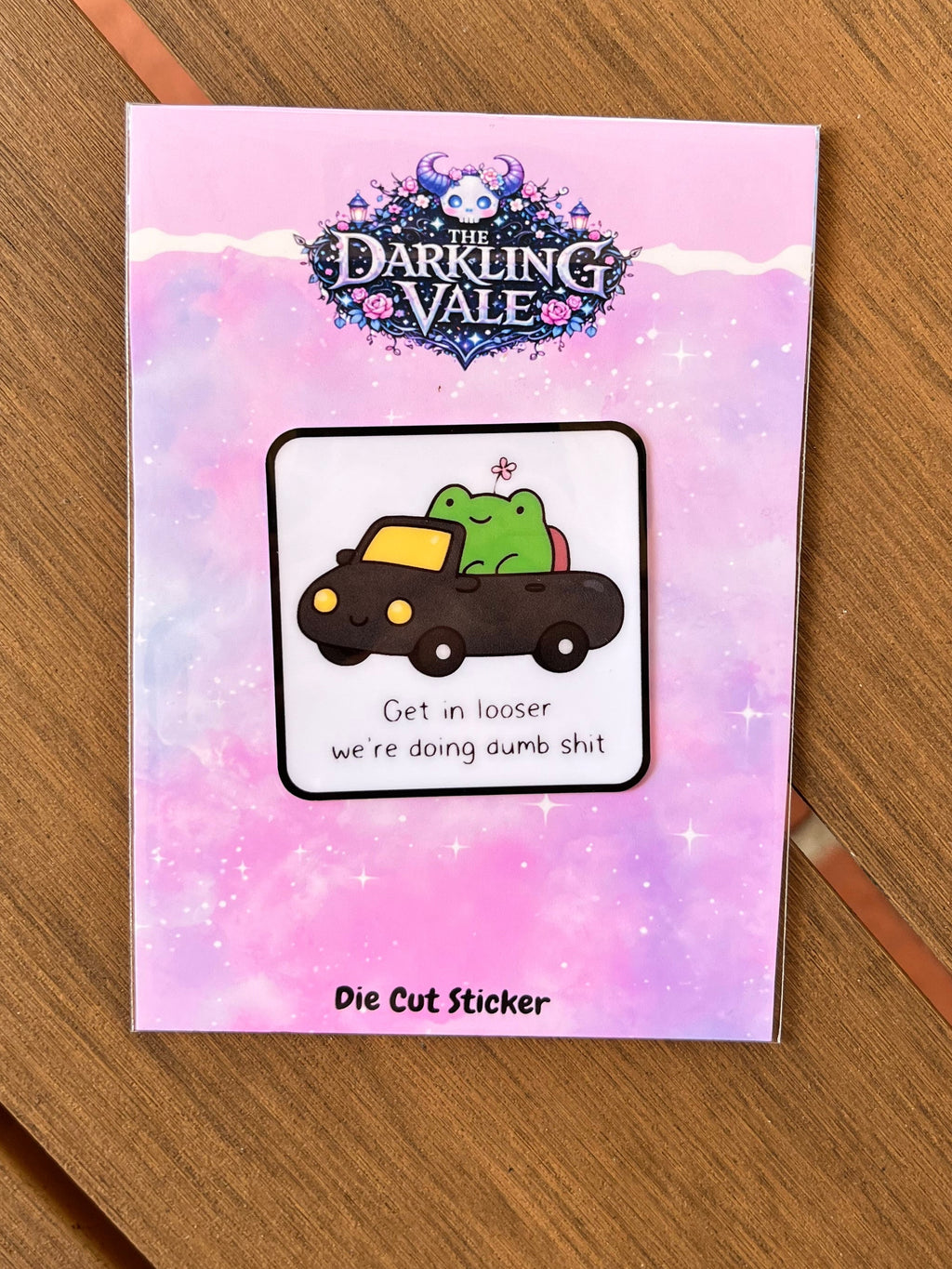Get in looser die cut sticker