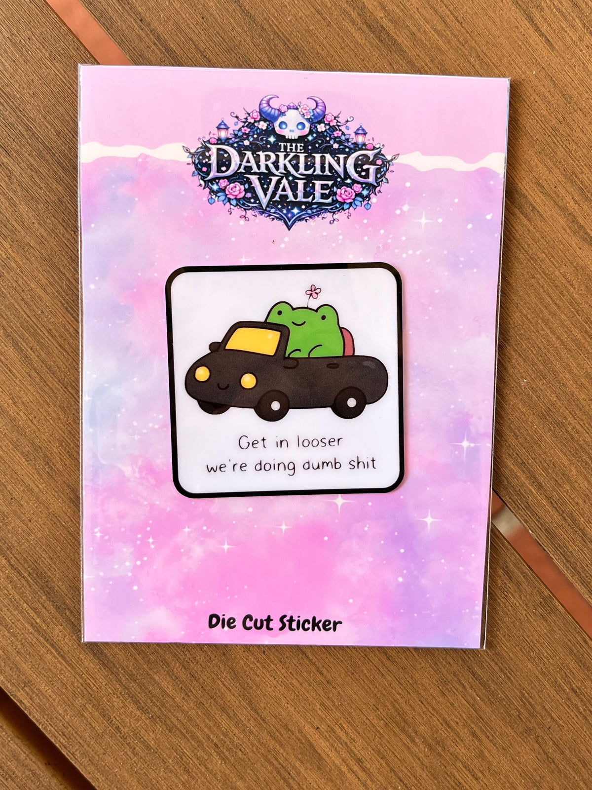 Get in looser die cut sticker