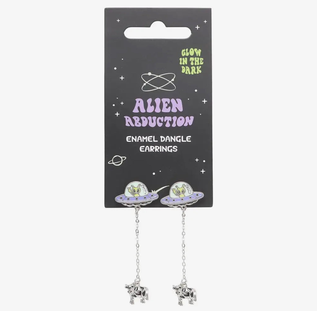 Alien Abduction Enamel glow-in-the-dark earrings