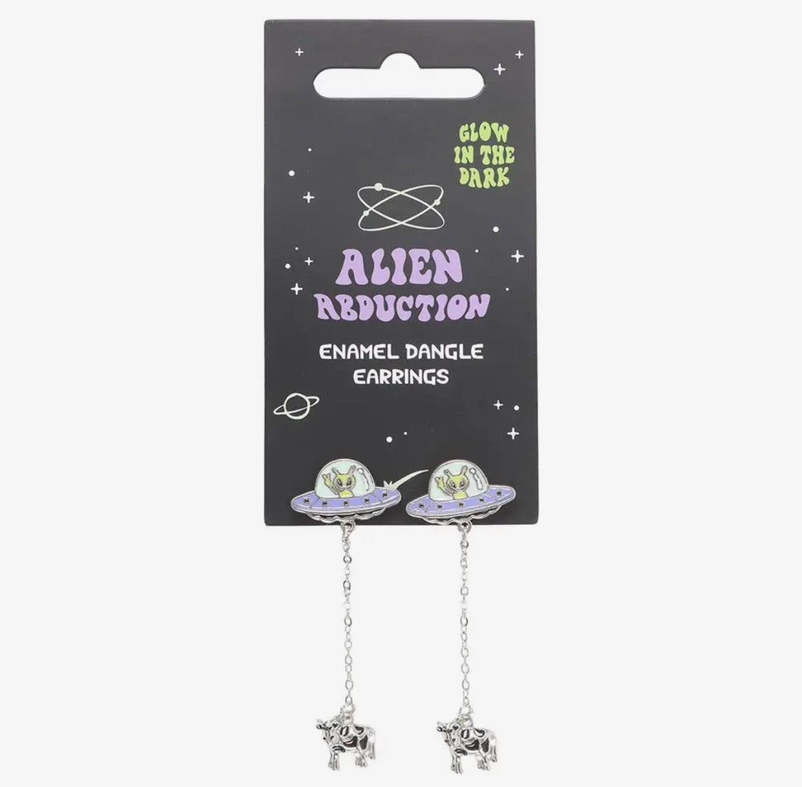 Alien Abduction Enamel glow-in-the-dark earrings