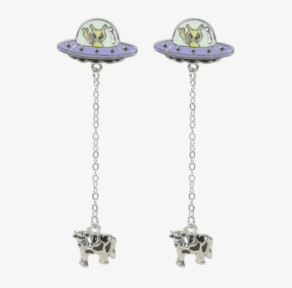Alien Abduction Enamel glow-in-the-dark earrings