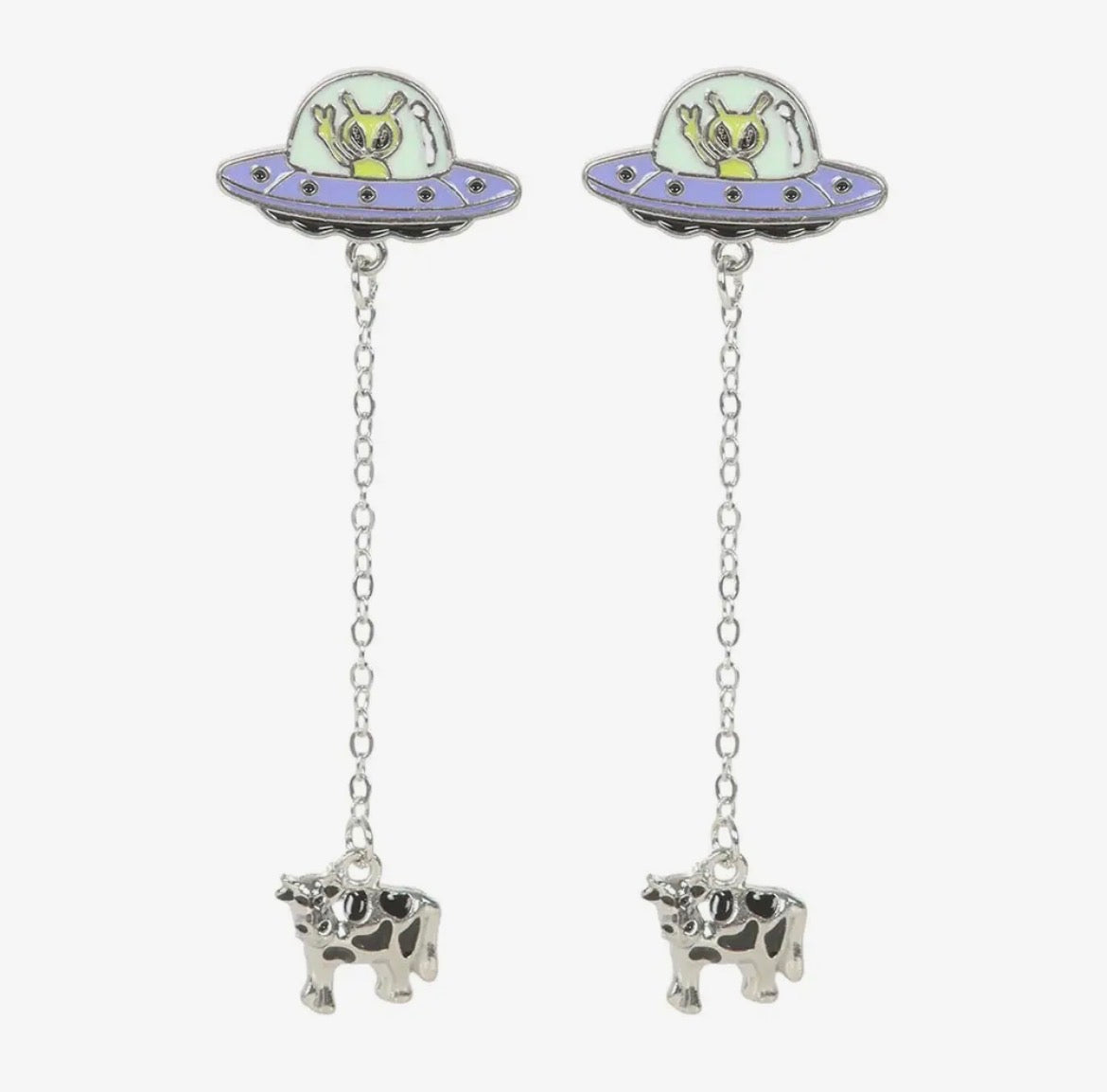 Alien Abduction Enamel glow-in-the-dark earrings