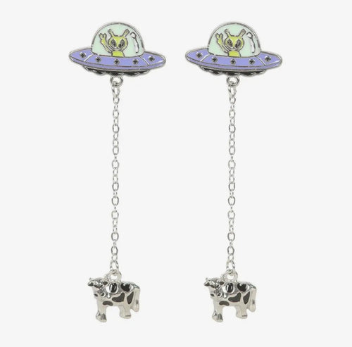 Alien Abduction Enamel glow-in-the-dark earrings