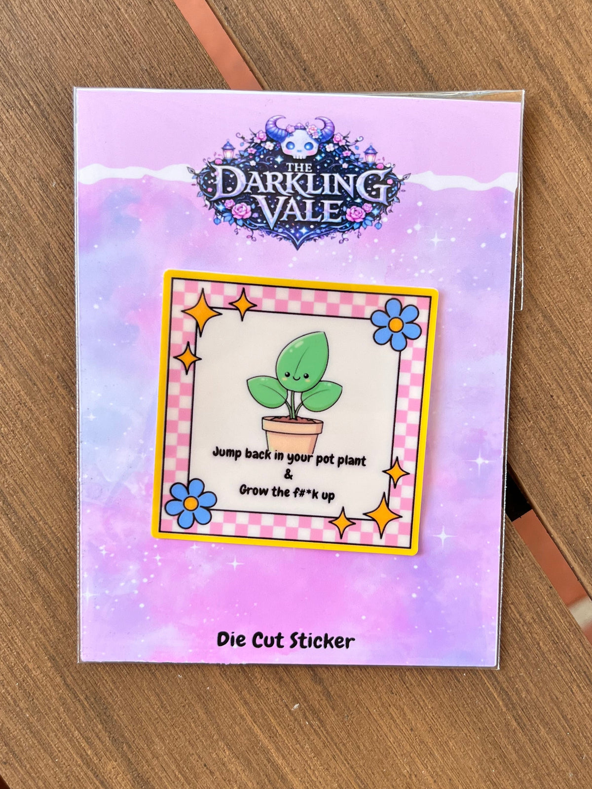 Jump back in your pot plant die cut sticker
