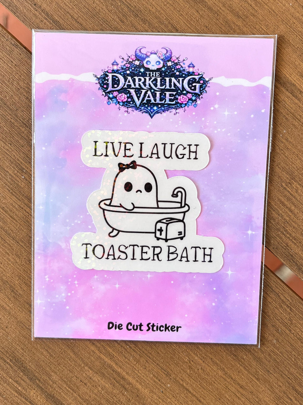 Live, Laugh, Toaster Bath Dye cut sticker