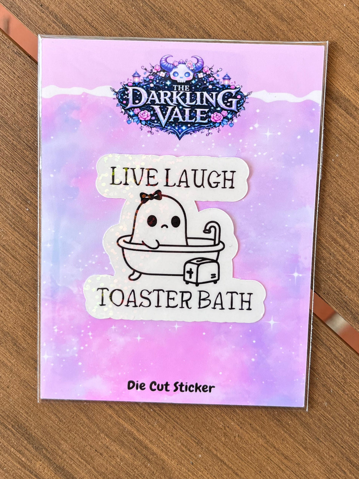 Live, Laugh, Toaster Bath Dye cut sticker
