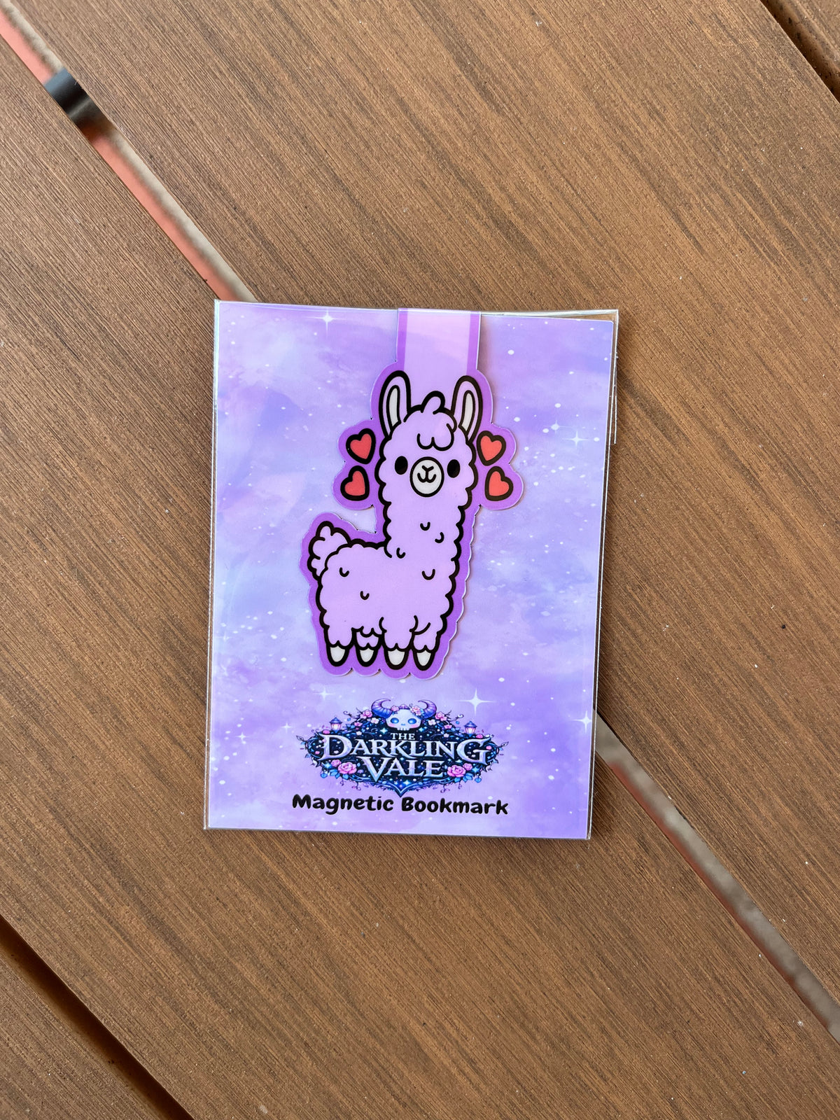 Cute llama magnetic bookmark