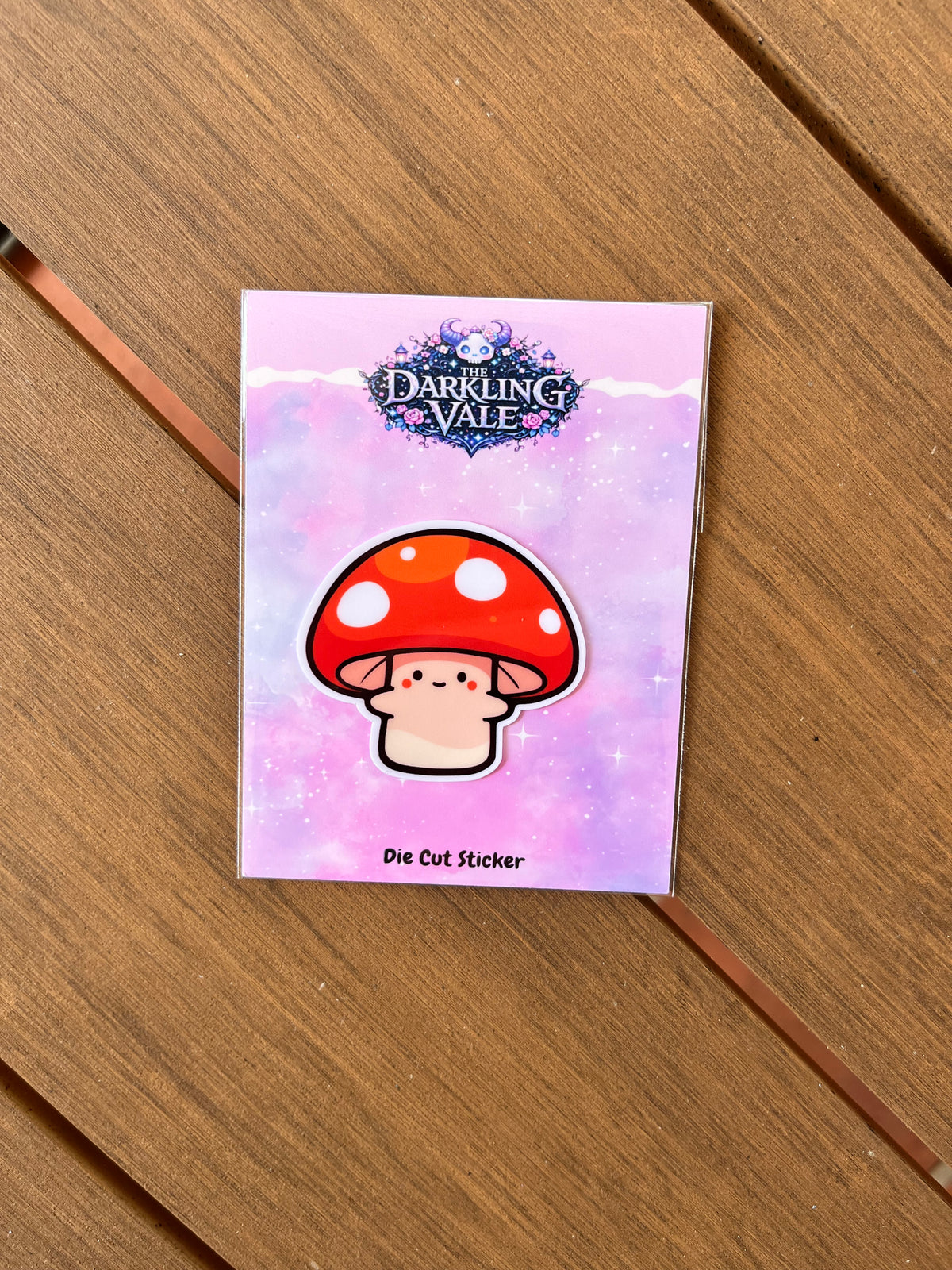 Cute mushroom die cut sticker