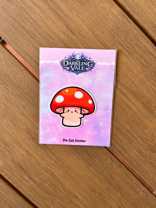 Cute mushroom die cut sticker