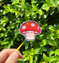 Cute mushroom die cut sticker