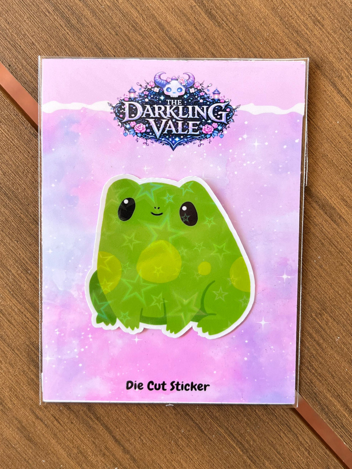 Holographic Froggy die cut sticker
