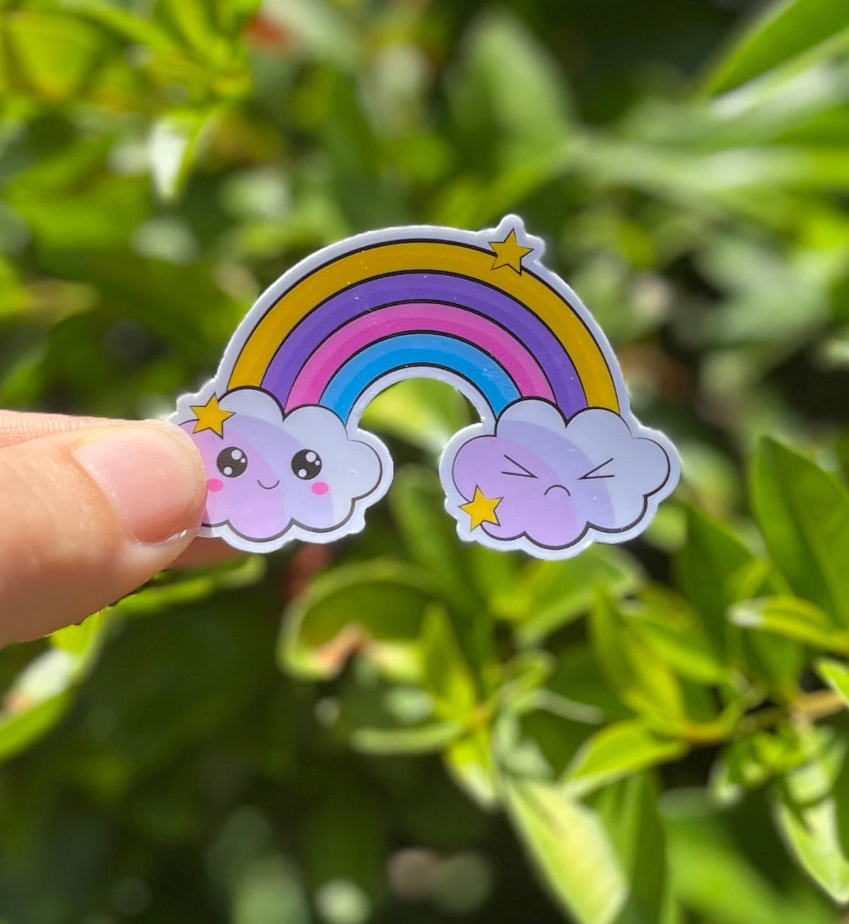 Cute rainbow die cut sticker