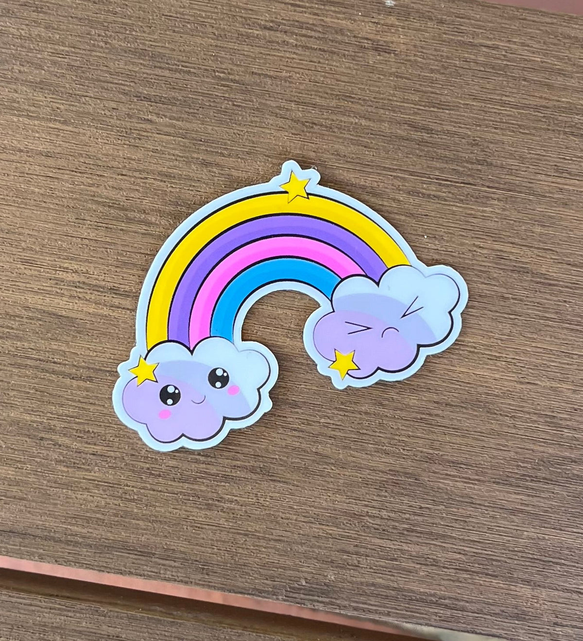 Cute rainbow die cut sticker