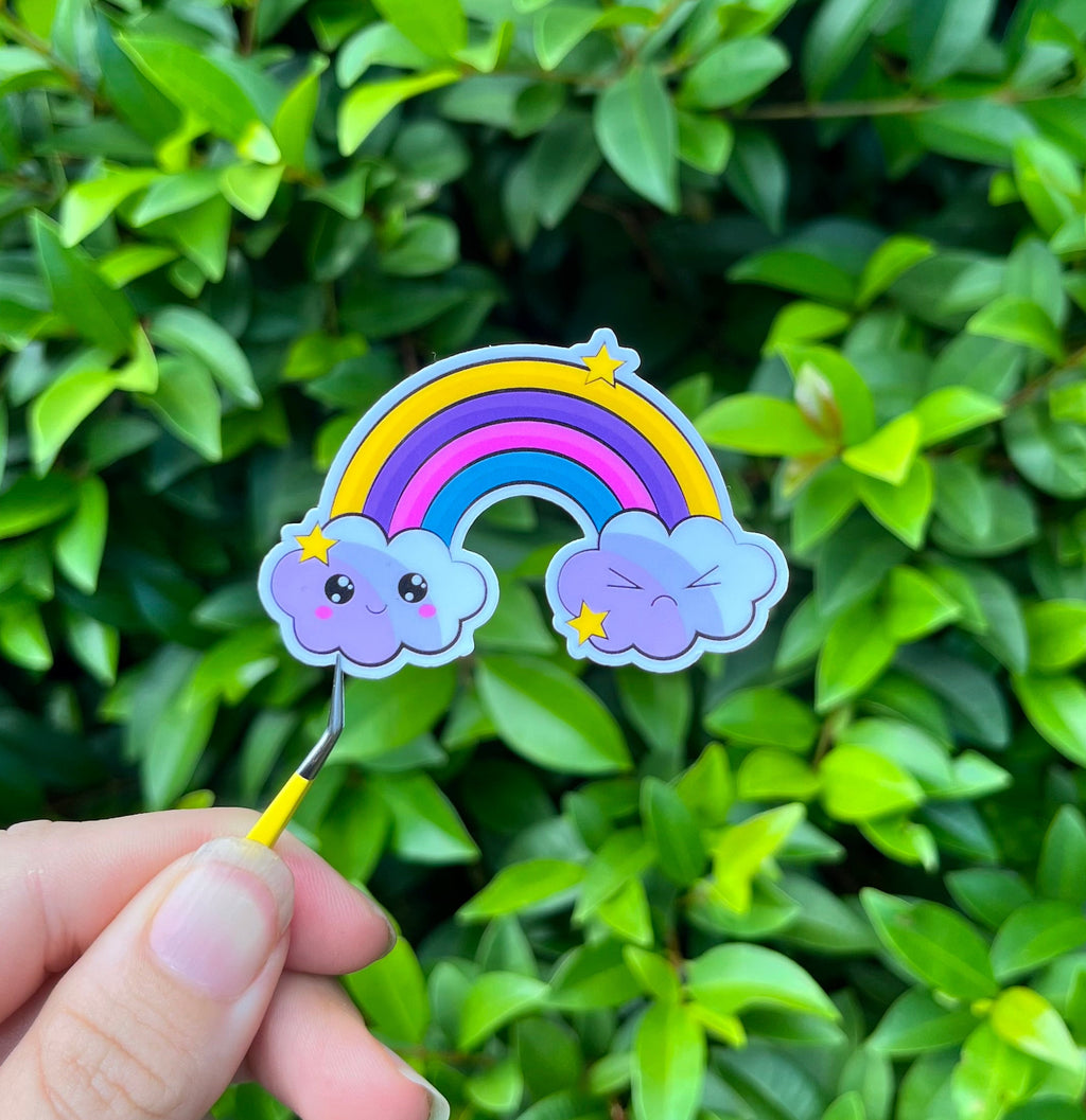 Cute rainbow die cut sticker