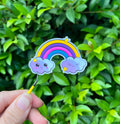 Cute rainbow die cut sticker