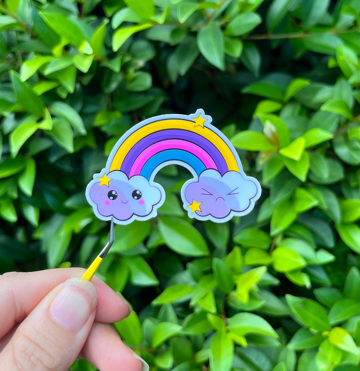 Cute rainbow die cut sticker