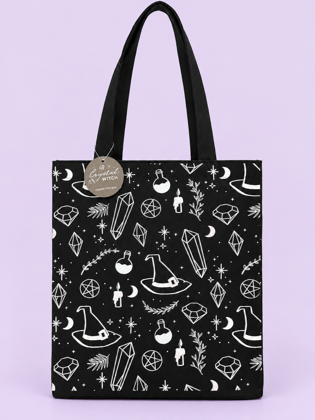 Crystal Witch Print Tote Bag